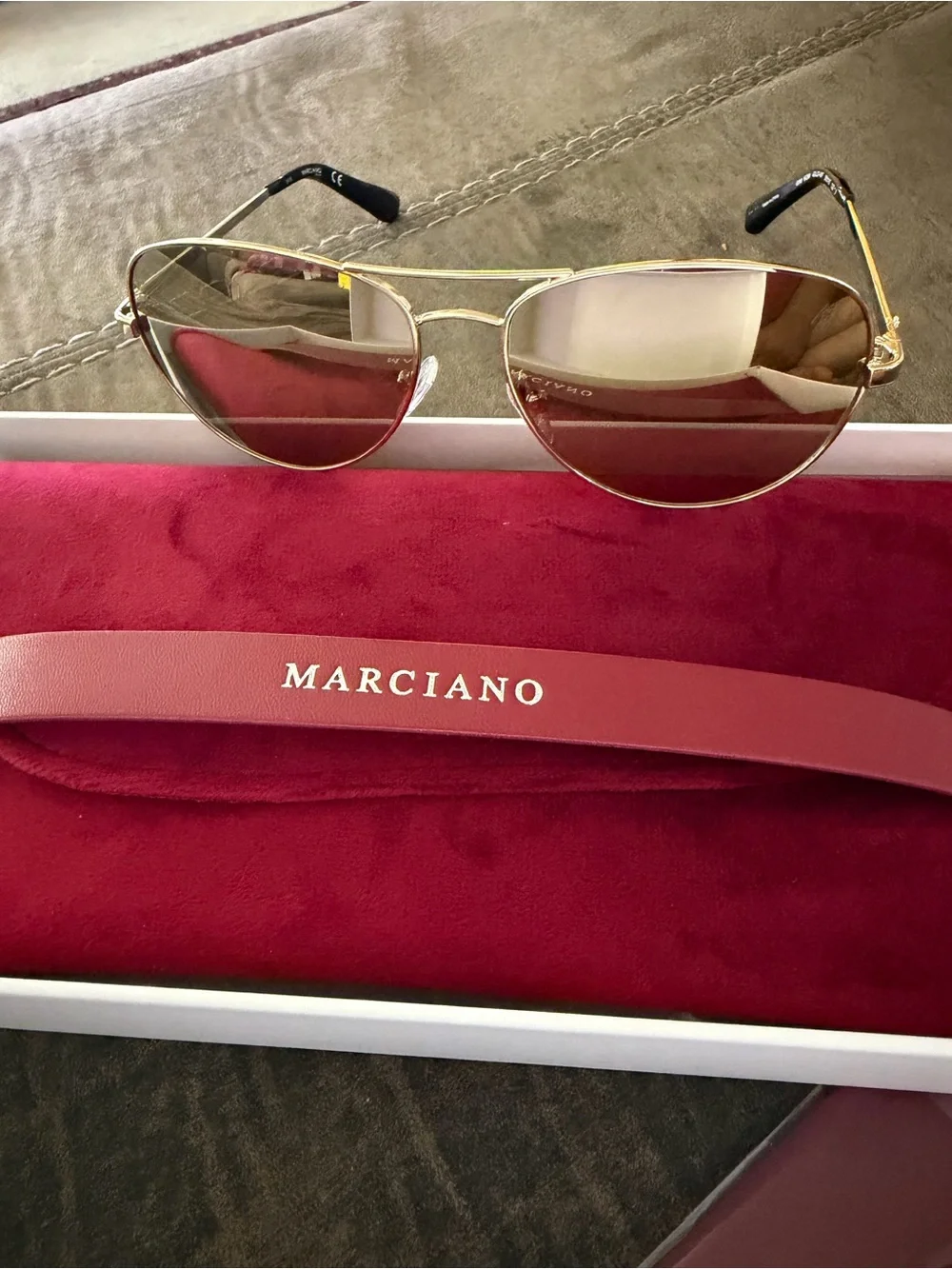 Marciano Gold Frame Sunglasses with Brown Gradient Lenses